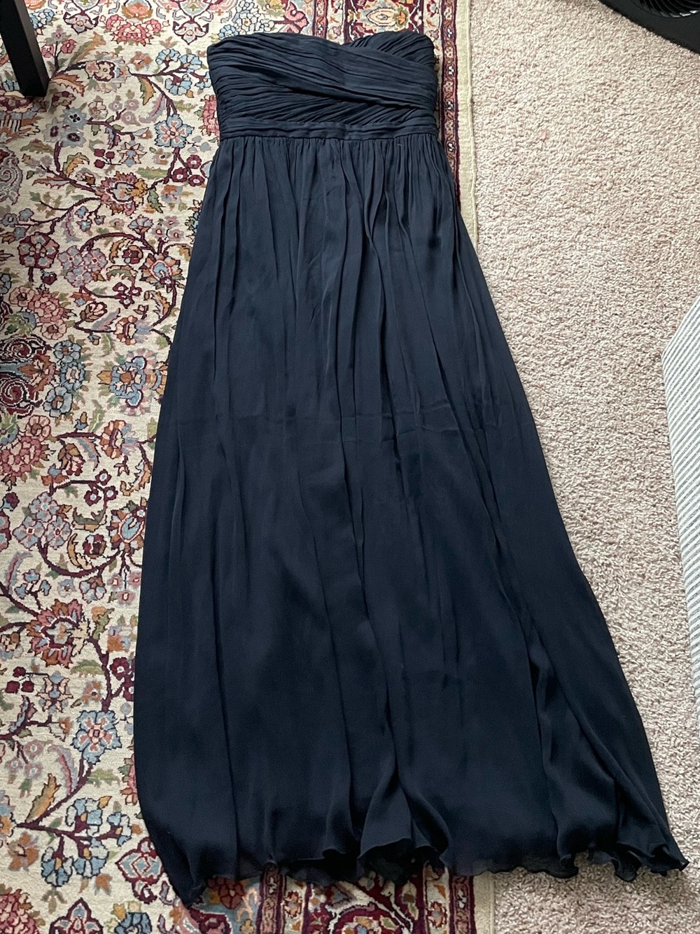 J. Crew Navy Strapless Maxi Skirt